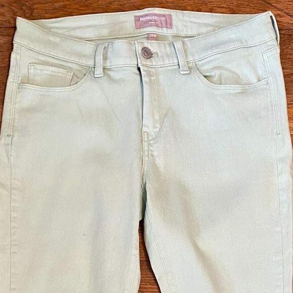 Banana Republic Skinny Fit Lime Green 5 Pocket Women Pants Size 29/8 - Picture 2 of 10